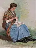 Femme qui coud, 1902, huile, 62x45