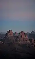 Le ciel de l'Assekrem à la tombée de la nuit