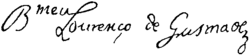 signature de Bartolomeu Lourenço de Gusmão