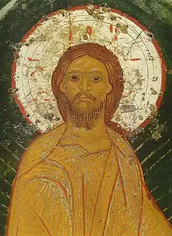 Dormition de la Vierge, fragment : Jésus. Premier quart du XVIe&nbsp;siècle. Musée de Vologda. Provient du monastère de Gorne-Ouspenski