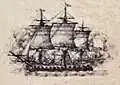 L'Astrée à la bataille du Cap-Breton.