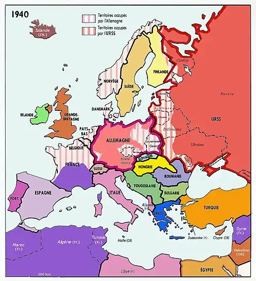 L'Europe du Pacte germano-soviétique.