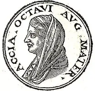 Profils de Caius Octavius et d'Atia Balba Caesonia, Promptuarium iconum insigniorum, 1533.