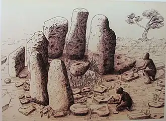 Reconstitution de la structure mégalithique circulaire