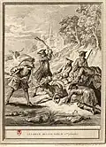 Gravure de Michel Aubert et Charles-Nicolas Cochin d'après un dessin de Jean-Baptiste Oudry.