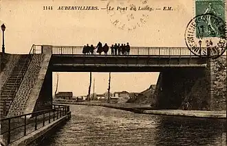 Aubervilliers: Le pont du Landy vers 1920.