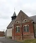 Le transept en brique.