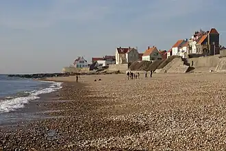 Le bord de mer vu à marée basse.