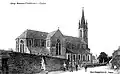 Augan ː l'église paroissiale au début du XXe&nbsp;siècle (carte postale).