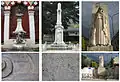 De gauche à droite : Monument au Docteur Bernard Niepce (en bas, détail signature), Monument aux morts d'Allevard (en bas, détail de la signature), détail du Monument aux morts de Vizille (en bas, vue d'ensemble).