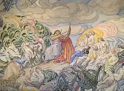Détail d'Orphée charme le monde par la musique de sa lyre (1926-1929).