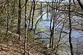 La Petite Forêt, espace naturel situé le long du Loc'h, à la limite entre Auray et Pluneret, et le viaduc routier de la D 765.