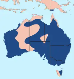 Carte de répartition : se référer au texte pour plus de détail.