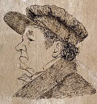 Autoportrait avec une casquette (1824), Musée du Prado. C'est le dernier autoportrait connu de Goya.