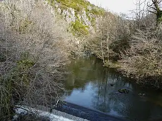 Les gorges de l'Auvézère en amont du lieu-dit le Moulin.