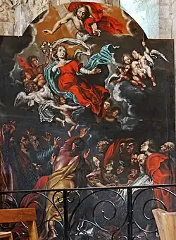 Retable du chœur: L'Assomption de Bern d'Hennyd'après un tableau de Pierre Paul Rubens