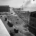 Construction de l'Avenida Ribeira das Naus dans les années 1950 après la fermeture de l’Arsenal