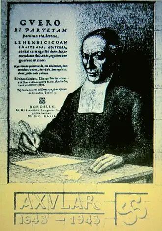 Gravure représentant un homme écrivant à la plume d'oie.