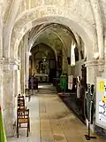 Bas-côté sud, vue dans la chapelle du début du XVIe&nbsp;siècle.