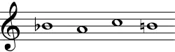 partition : B.A.C.H en notes de musique