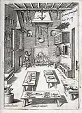 Landiers montés en « hâtiers », livre de cuisine Opera de Scappi, XVIe siècle.