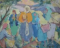 Rencontre - Scène de campagne en Kabylie (2005), par Bachir Yellès.