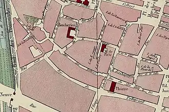 Sur le plan Héteau de 1844, bibliothèque Carnegie (Reims).