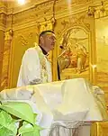 Giovanni Pagazzi, durant un sermon le 26 octobre 2018, à l'église de Caselle Landi