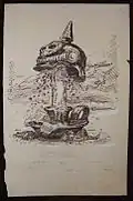 Dessin original pour une caricature durant la Première Guerre mondiale.