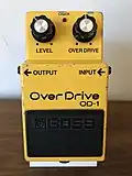 La Boss OD-1, modèle concurrent de la Tube Screamer dans les années 1970 et 1980.