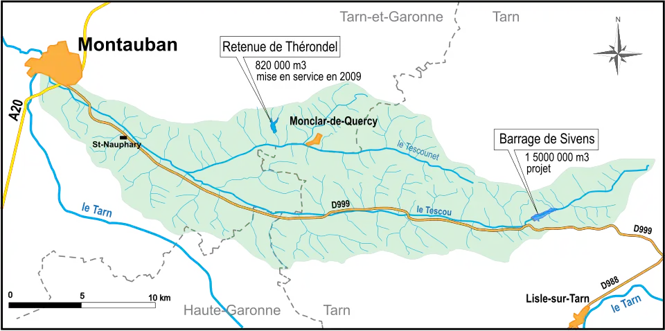 Bassin versant du Tescou.