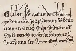 Anathème ou malédiction dans un manuscrit du 12e-13e siècle de l'abbaye Ter Doest