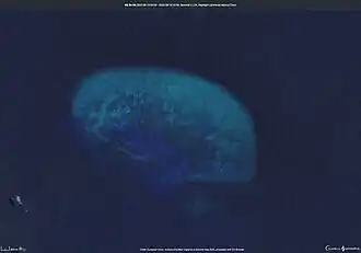 Image satellite du récif Bombay Castle prise par Sentinel-2.