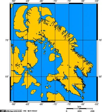 Carte de l'île de Baffin.