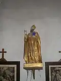 Statue de saint Bertrand en plâtre et dorée datant du XIXe&nbsp;siècle.