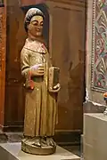 Statue de saint Étienne en bois et peint datant du XVe siècle