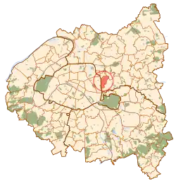 Une carte de la petite couronne parisienne, avec indiqué la situation de la commune de Bagnolet