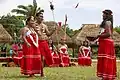 Les danseurs sont invités à boire une bière traditionnelle dite "Cassava" en août 2019.