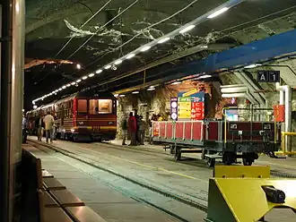 La gare de la Jungfraujoch à 3&nbsp;454&nbsp;m d'altitude.