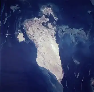 L'île de Bahreïn vue de l'espace