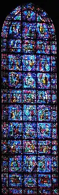 Vie de saint Fulbert,baie 32 du transept sud de la cathédrale de Chartres.