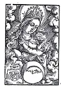 Initiales simples HB en bas à droite, Madonna lactans, 1514
