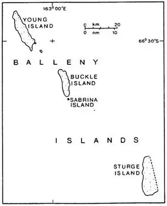 L'île Young est la plus au nord des îles Balleny.