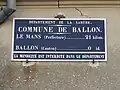 Plaque de cocher à Ballon.