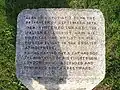 Balloon Corner, Welham Green. A stone commemorating the brief landing of the first (hydrogen) balloon flight in England