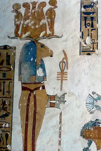 Peinture de Banebdjedet dans la tombe KV19 de la nécropole thébaine.