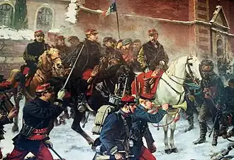 Détail du tableau d'Armand-Dumaresq, Faidherbe à la bataille de Bapaume, grande salle de la mairie.