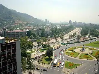 Place Baquedano et aperçu de Providencia.