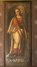 Peinture de Barbe au-dessus de l'autel.