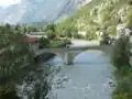 Le pont de Bard vu du fort de Bard